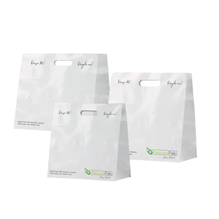 Picture of NaturalPak Brand - Recyclable White Plastic Takeaway Bags