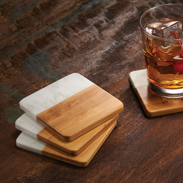 Picture of Marble and Bamboo Coaster