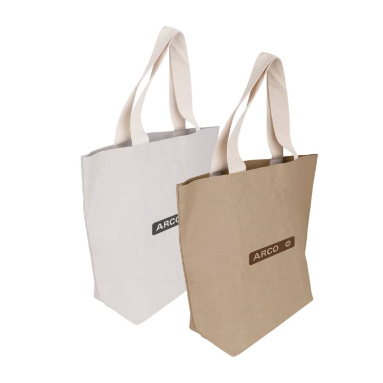 Picture of Large Washable Kraft Paper Bag with Cotton Handle(430x345x125mm)