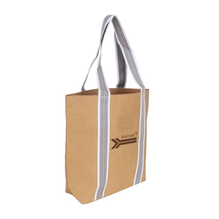 Picture of Small Washable Kraft Paper Bag with Cotton Handle(390x330x105mm)