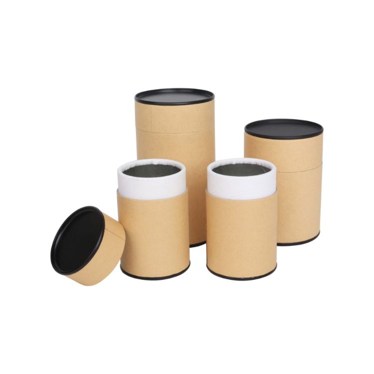 Picture of Medium Kraft Paper Cylinders with Black Lid (65 x 90mm)