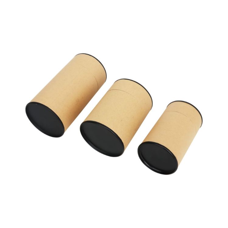 Picture of Medium Kraft Paper Cylinders with Black Lid (65 x 90mm)