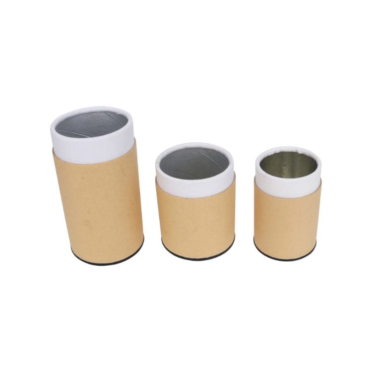 Picture of Medium Kraft Paper Cylinders with Black Lid (65 x 90mm)