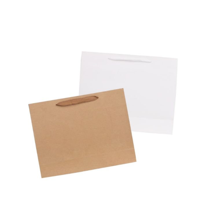 Picture of Medium Crosswise Paper Bag with Fabric Flat Handle(270 x 200 x 80mm)