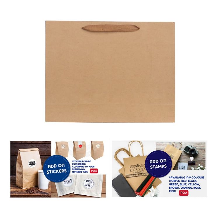 Picture of Medium Crosswise Paper Bag with Fabric Flat Handle(270 x 200 x 80mm)