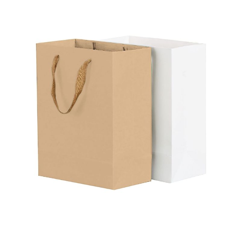 Picture of Large Vertical Paper Bag with Fabric Flat Handle(300 x 400 x 110mm)