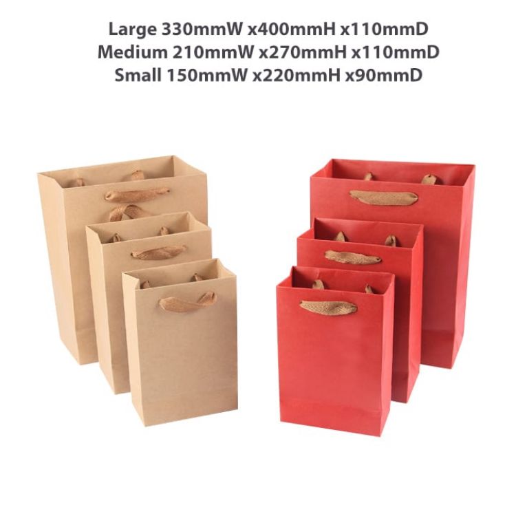 Picture of Small Vertical Paper Bag with Rope Handle(150 x 220 x 90mm)