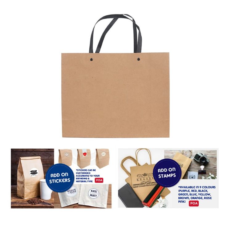 Picture of Medium Crosswise Paper Bag with Knitted Handle(320 x 250 x 110mm)