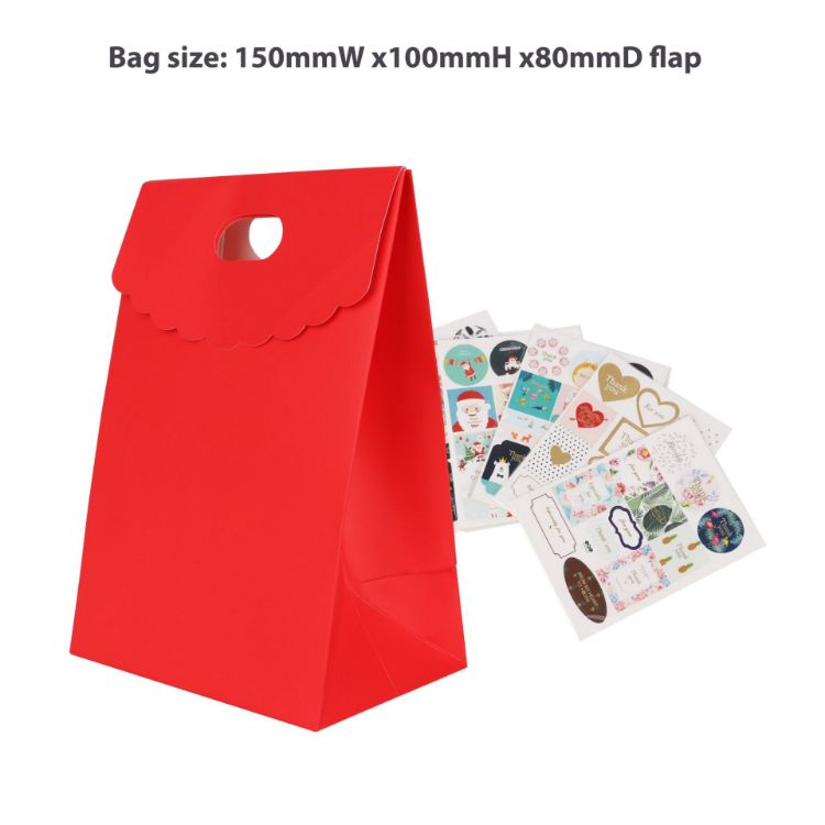 Picture of Die cut Handle Bag with Flap(150x220x100mm+80mm flap)