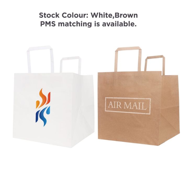 Picture of Flat Handle Kraft Paper Bag(250x250x250mm)
