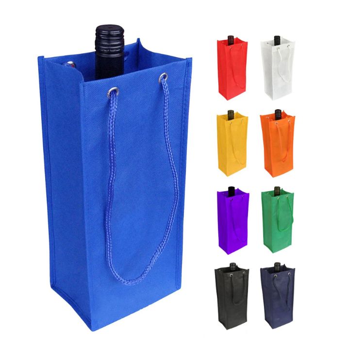 Picture of Non Woven Single Bottle Bag with Rope Handle