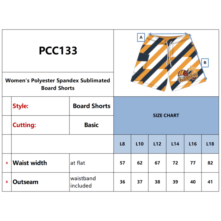 Picture of Women's Polyester Spandex Sublimated Board Shorts