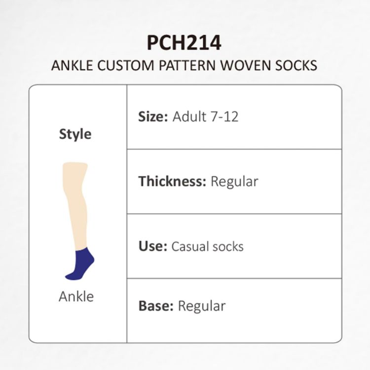 Picture of Ankle Custom Pattern Woven Socks