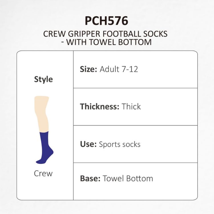 Picture of Crew Gripper Football Socks - With Towel Bottom