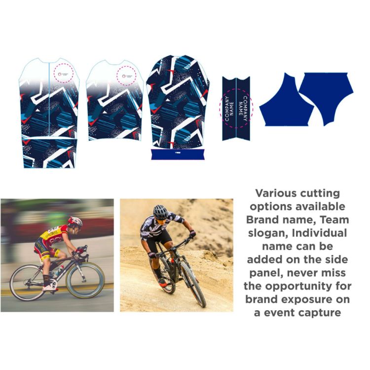 Picture of Unisex Sublimated Stand Collar  Raglan Short Sleeves Cycling Jersey