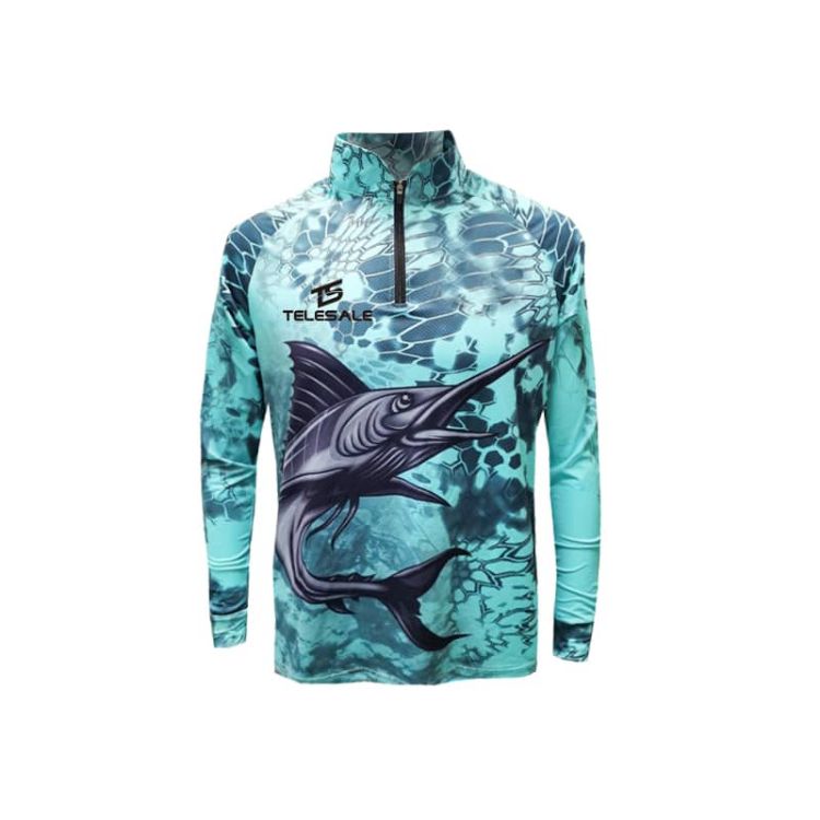 Picture of Men's Polyester Spandex Sublimated 1/4 Zip Fishing Pullover