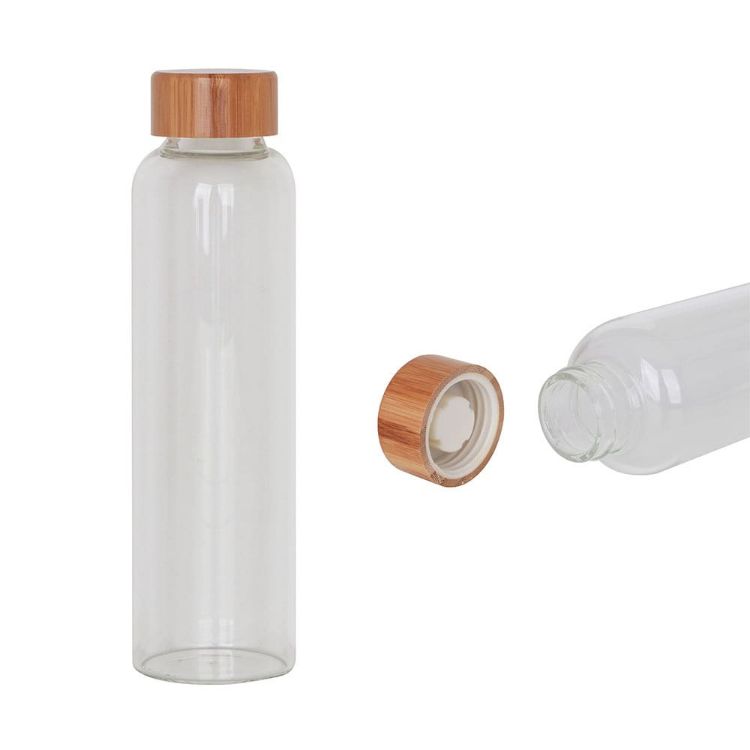 Picture of 550ml Glass Drink Bottle with Bamboo Lid