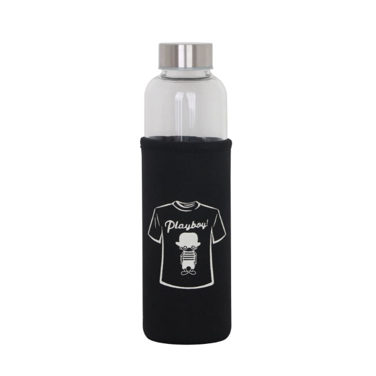 Picture of 550ml Glass Drink Bottle with Stainless steel Lid