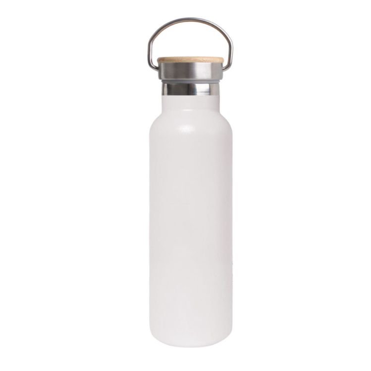 Picture of 600ml Double Wall Vacuum Bottle with Bamboo Lid