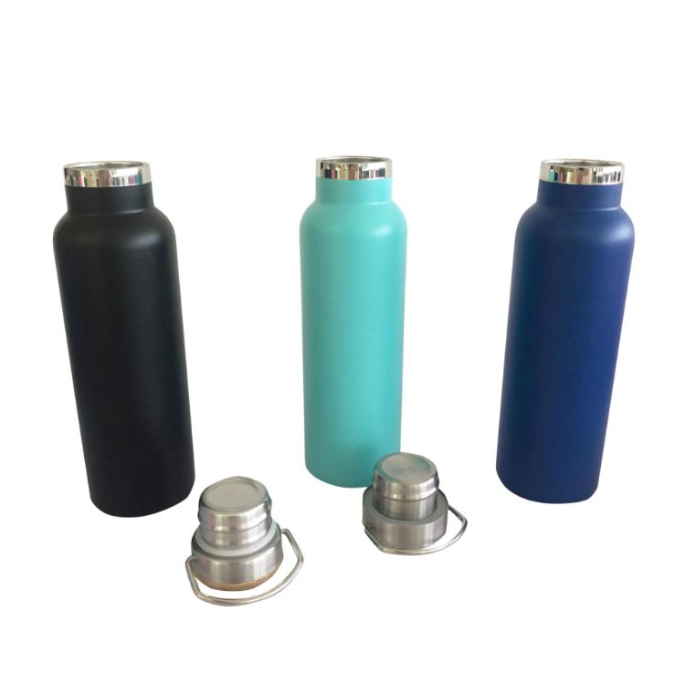 Picture of 600ml Double Wall Vacuum Bottle with Bamboo Lid