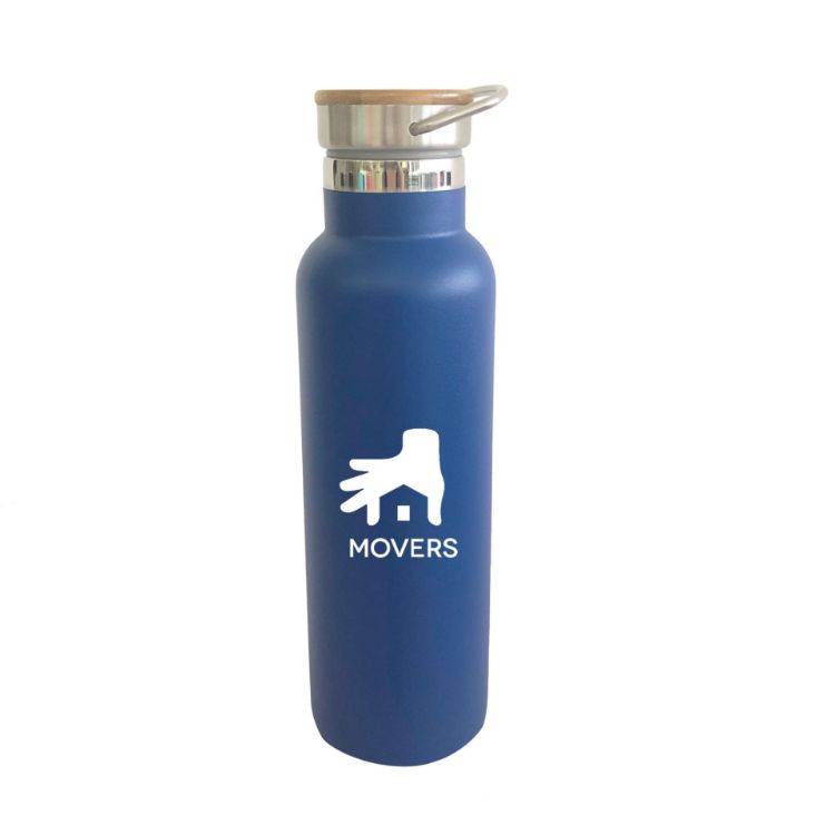 Picture of 600ml Double Wall Vacuum Bottle with Bamboo Lid