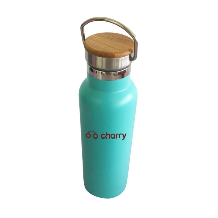 Picture of 500ml Double Wall Vacuum Bottle with Bamboo Lid