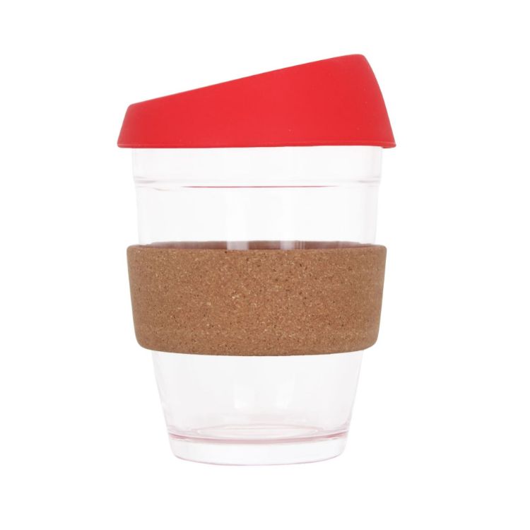 Picture of 12 OZ Reuasble Glass Coffee Cup with Cork Band