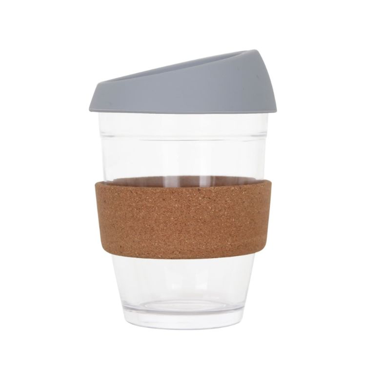 Picture of 12 OZ Reuasble Glass Coffee Cup with Cork Band