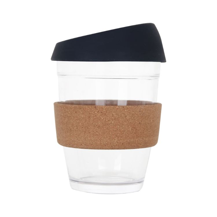 Picture of 12 OZ Reuasble Glass Coffee Cup with Cork Band