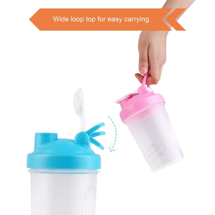 Picture of BPA Free Fitness Shaker Bottle with Loop 400ml