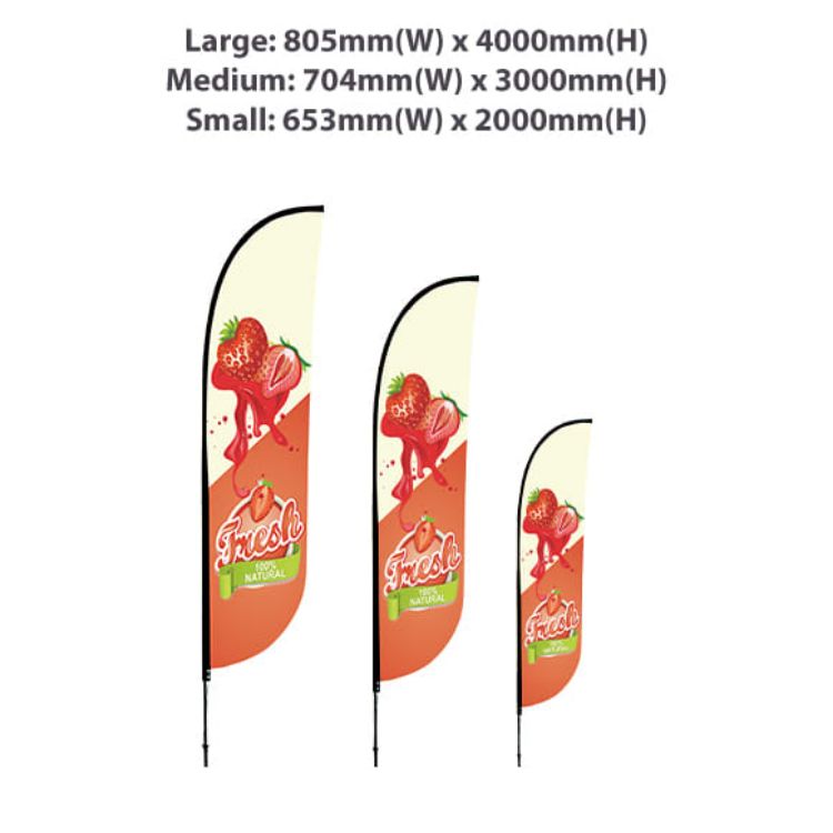 Picture of Small(65.3*200cm) Convex Feather Banners 9ft