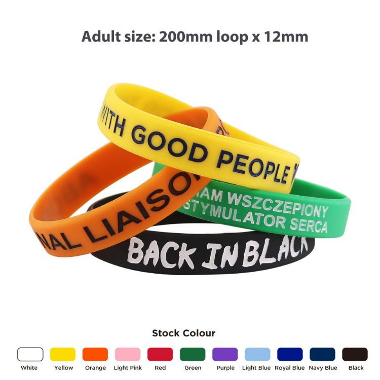 Picture of Debossed Colour Filled Wristband