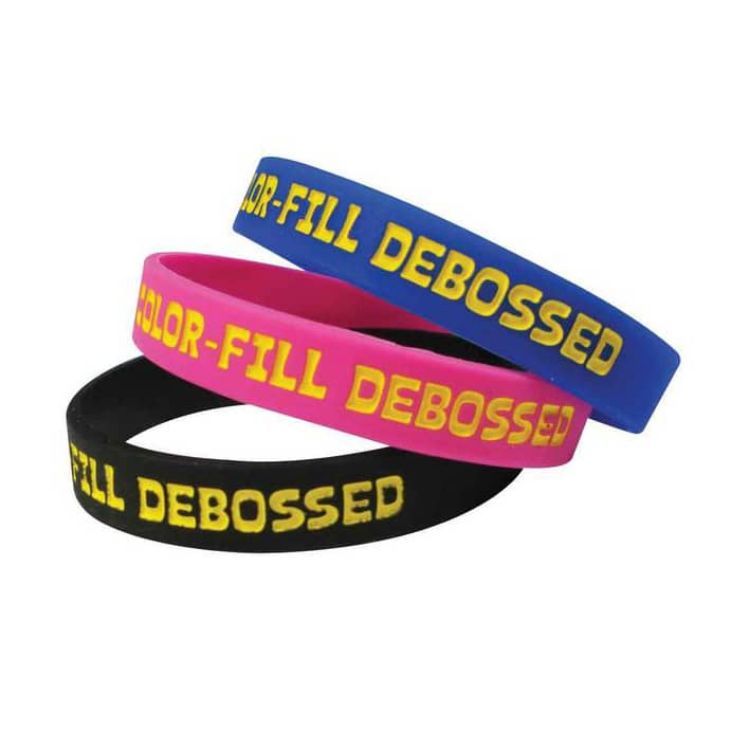 Picture of Debossed Colour Filled Wristband