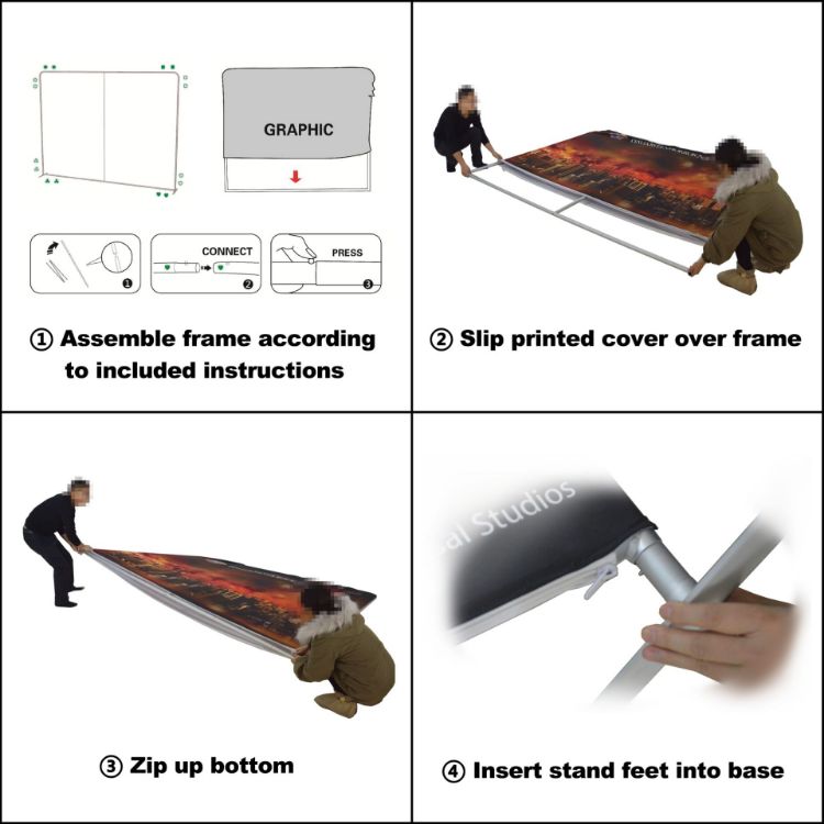 Picture of 1.5m x 2.3m Inclined Portable Exhibit Display Wall