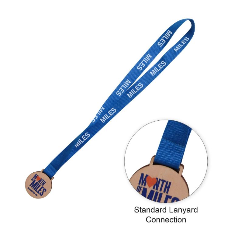 Picture of Custom Shaped Wooden Medal with Bamboo Lanyard