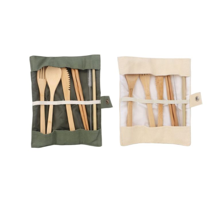 Picture of 6 pieces Bamboo Cutlery Set