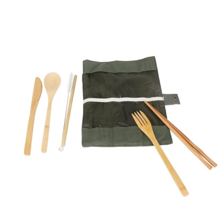 Picture of 6 pieces Bamboo Cutlery Set