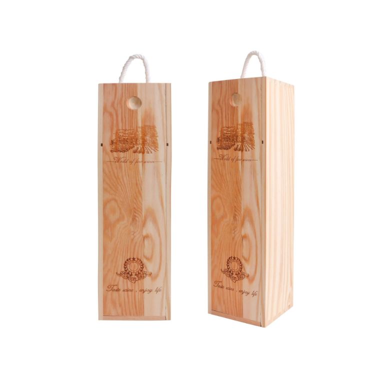 Picture of Single Bottle Wooden Wine Box