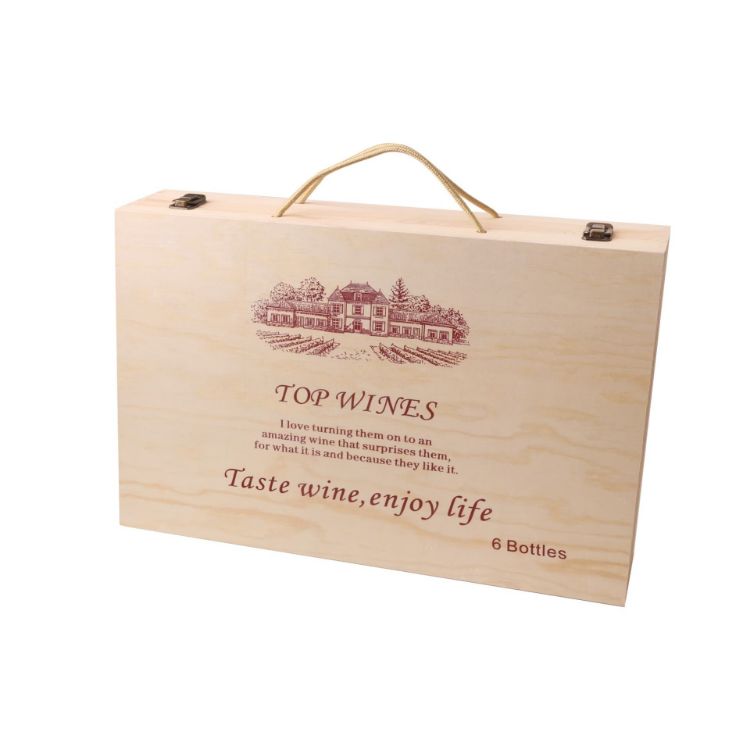 Picture of Six Bottles Vintage Wooden Wine Box