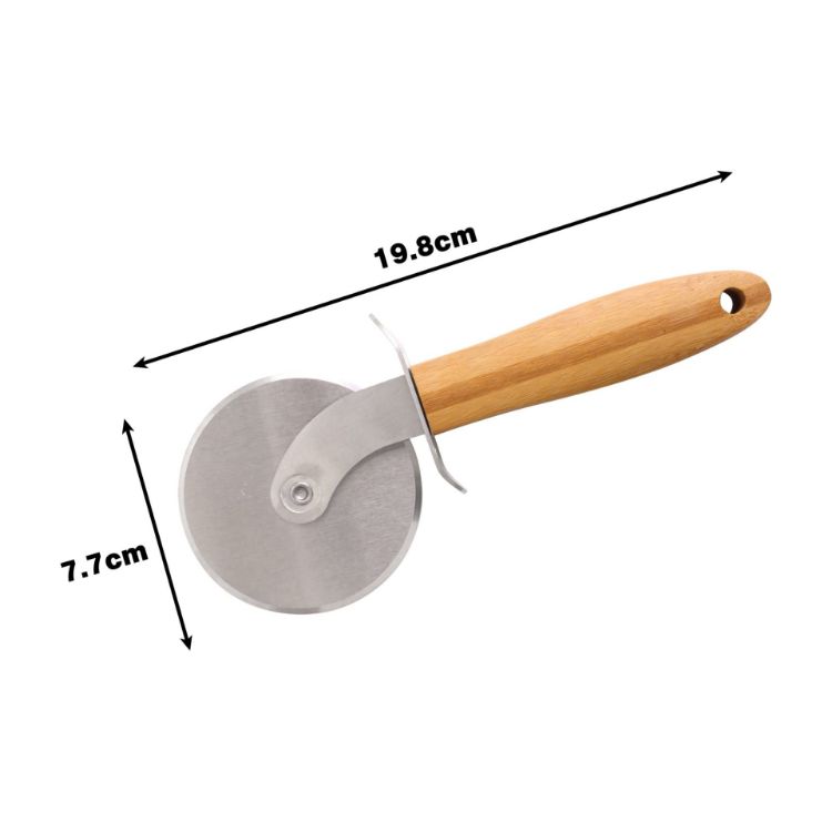 Picture of Pizza Cutter Wheel with Hand Carved Wooden Handle