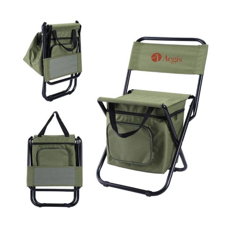 Picture of Adult Foldable Camping Chair with Cooler Bag