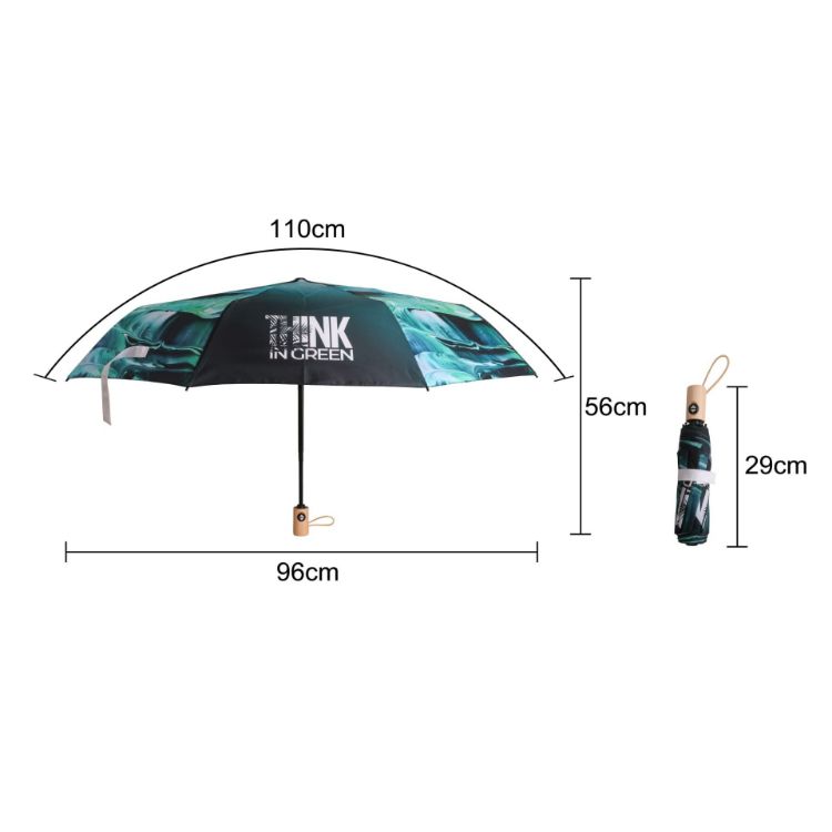 Picture of Triple folding RPET umbrella - auto open and close