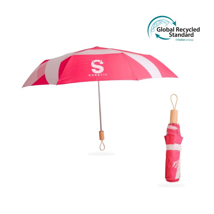 Picture of RPET 200g Lightweight Umbrella with Wooden Handle