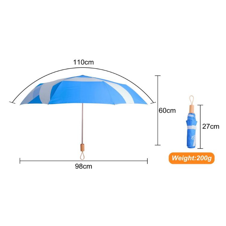 Picture of RPET 200g Lightweight Umbrella with Wooden Handle