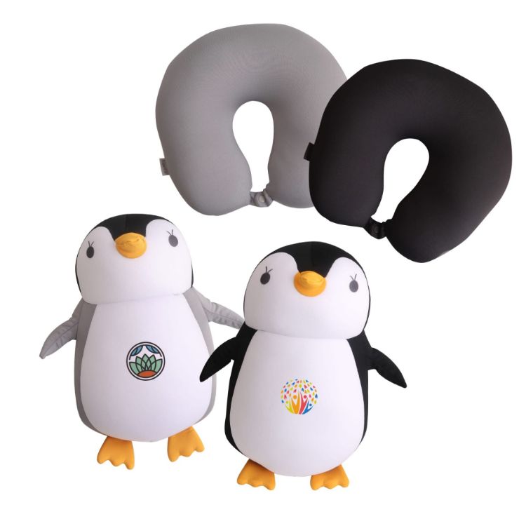 Picture of Penguin Shaped 2 In 1 Travel Pillow