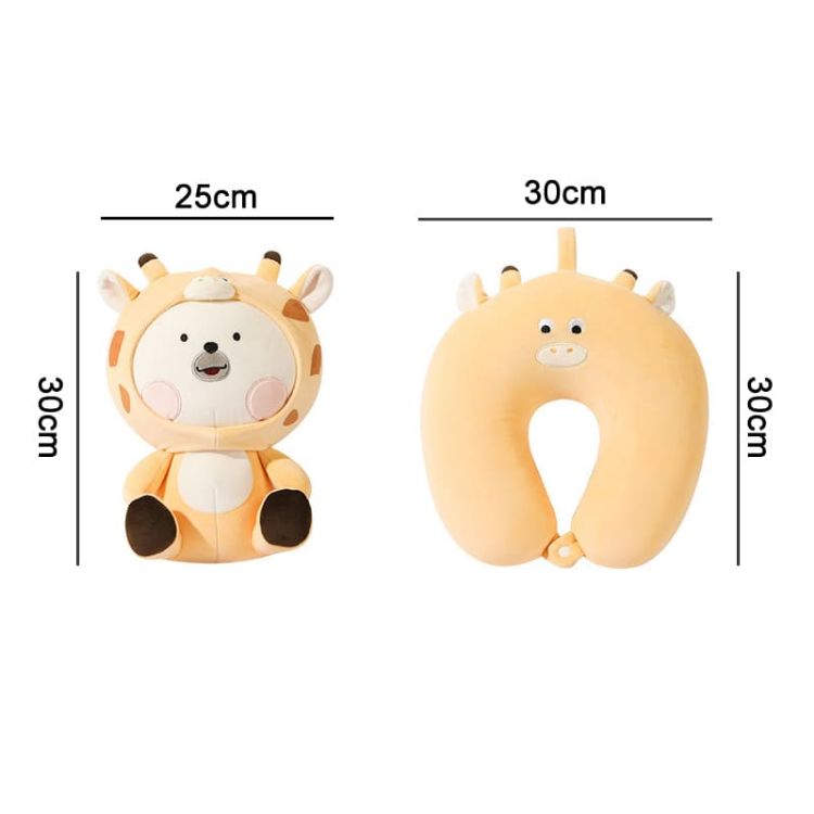 Picture of Sitting Animal Shaped 2 In 1 Travel Pillow