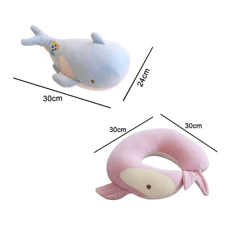 Picture of Whale Shaped 2 In 1 Travel Pillow
