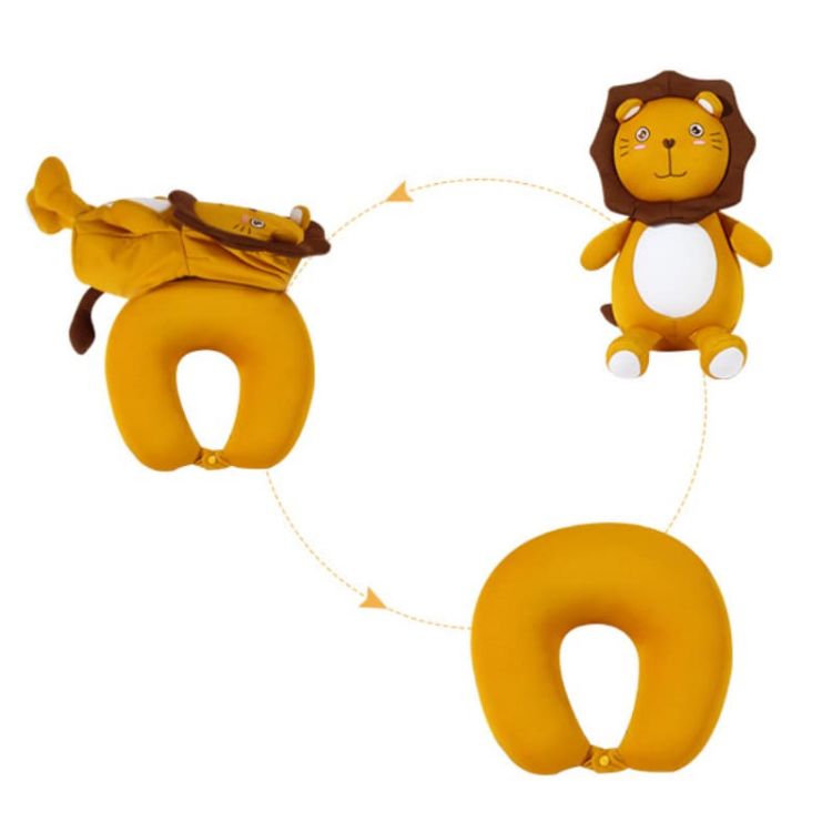 Picture of Lion Shaped 2 In 1 Travel Pillow