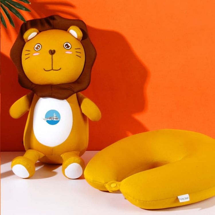 Picture of Lion Shaped 2 In 1 Travel Pillow