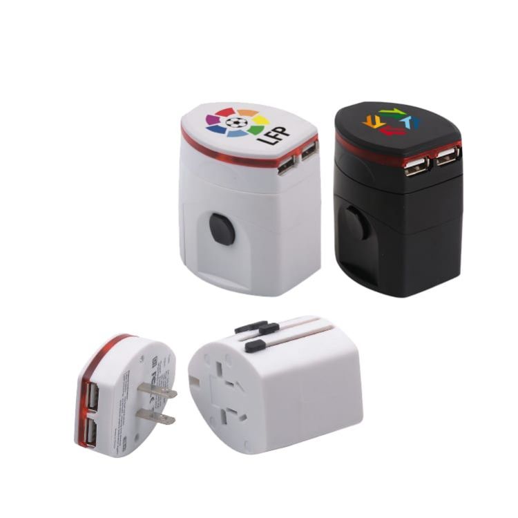 Picture of Light-up Universal Plug Travel Adapter With USB